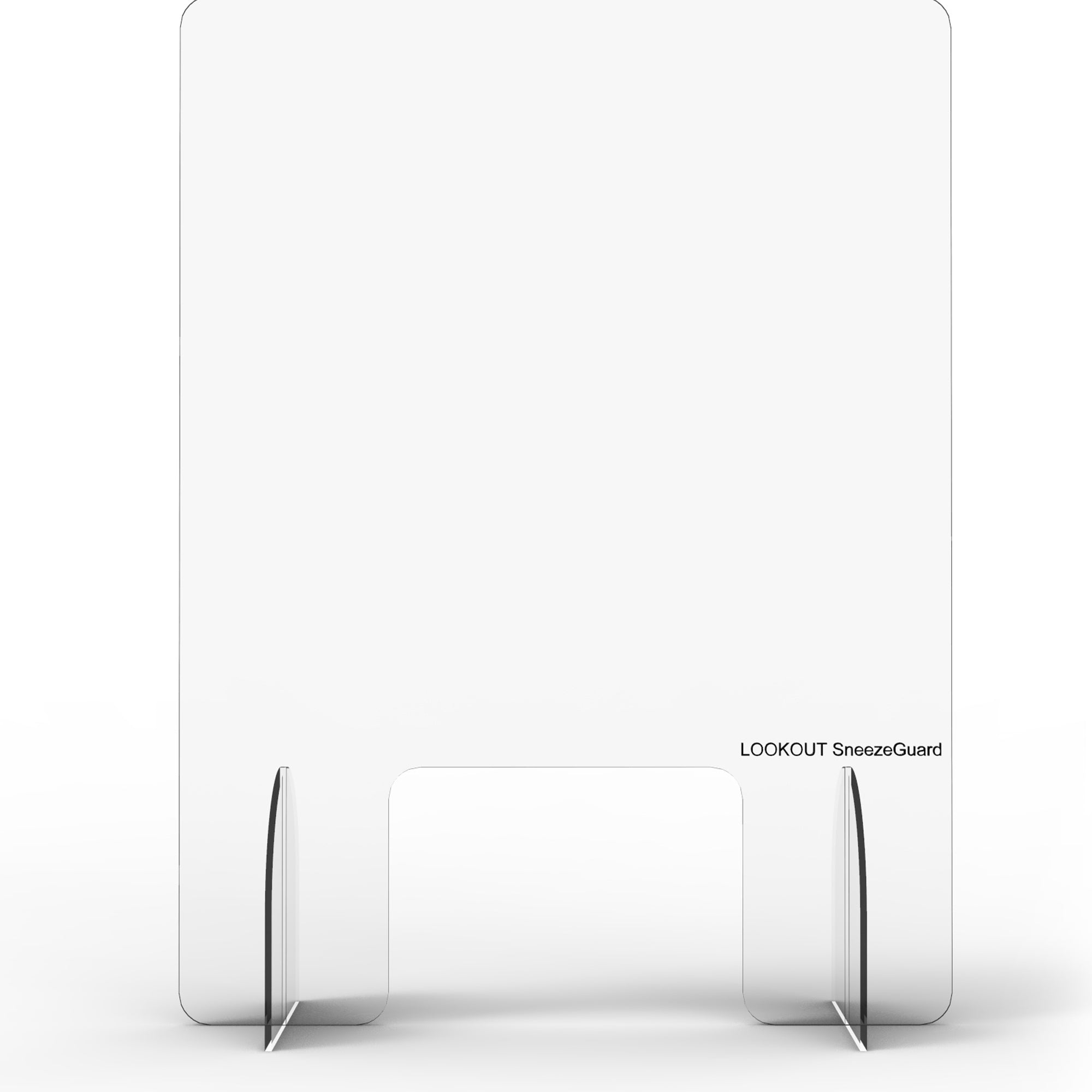 Lookout Sneezeguard Large Acrylic With Feet 800W x 1000mmH Clear
