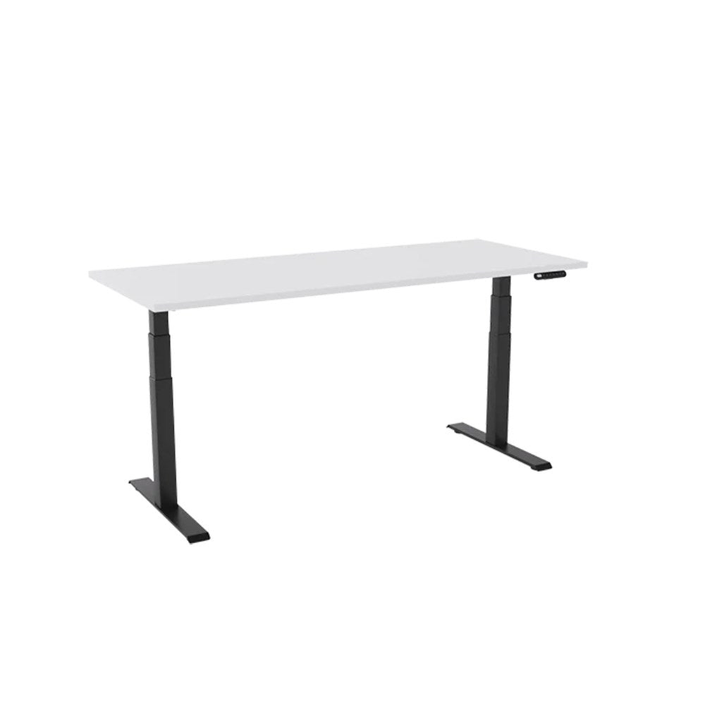 Agile Motion Height Adjustable Desk 1200W x 750D x 685 - 1130mmH Adjustable Single Sided Desk Black & White - Office Furniture Designs