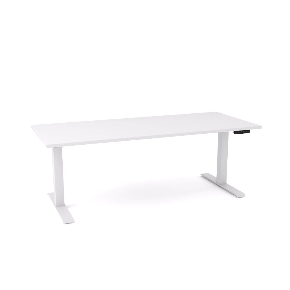 Agile Motion Height Adjustable Desk 1500W x 750D x 685 - 1130mm Adjustable Single Sided Desk White - Office Furniture Designs