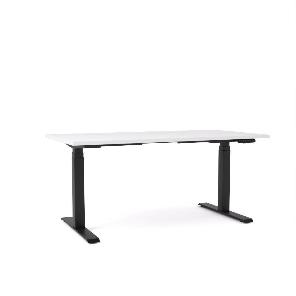 Agile Motion Height Adjustable Desk 1800W x 750D x 685 - 1130mm Adjustable Single Sided Desk Black & White - Office Furniture Designs