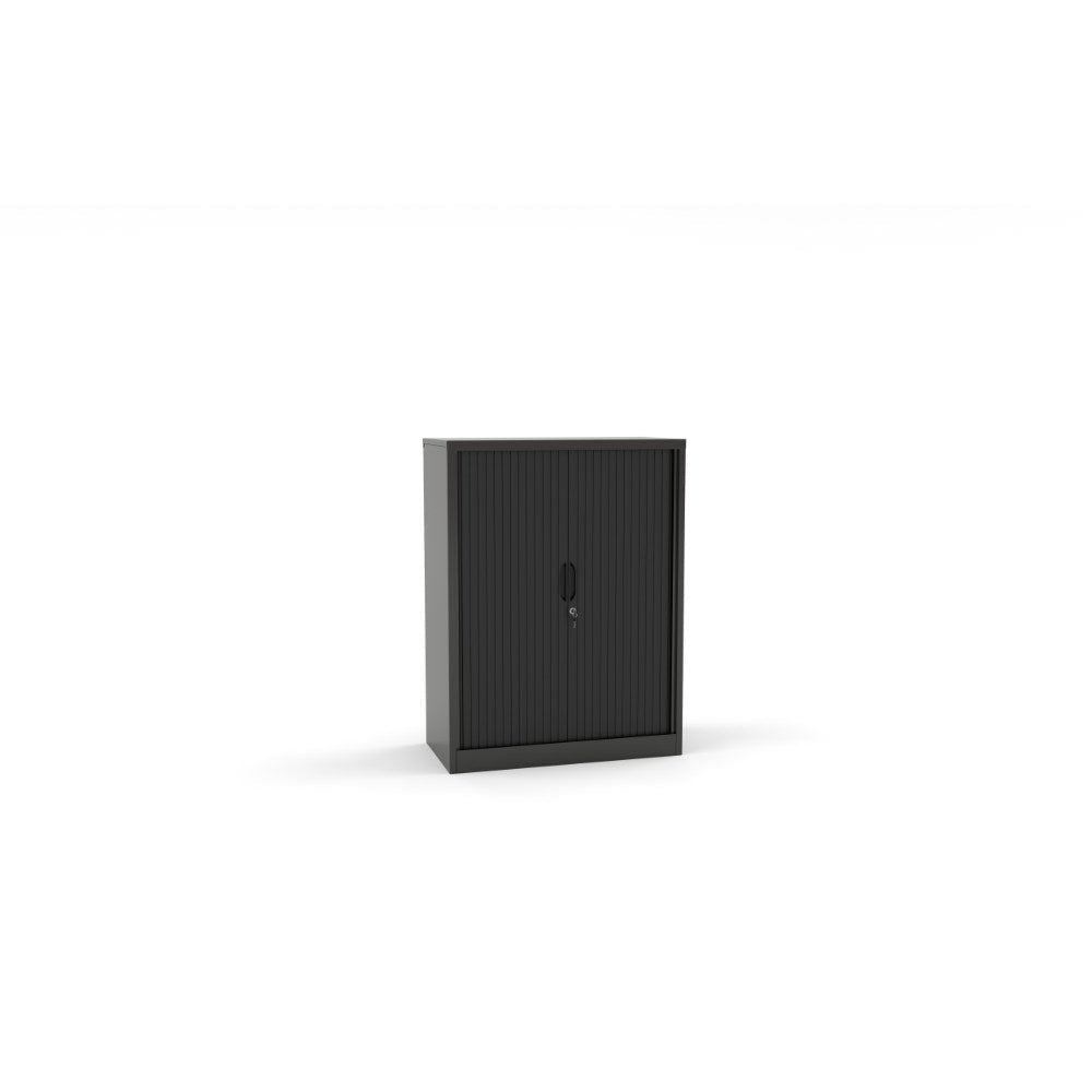 Agile Tambour Cabinet 900W x 450D x 1200mmH Black - Office Furniture Designs