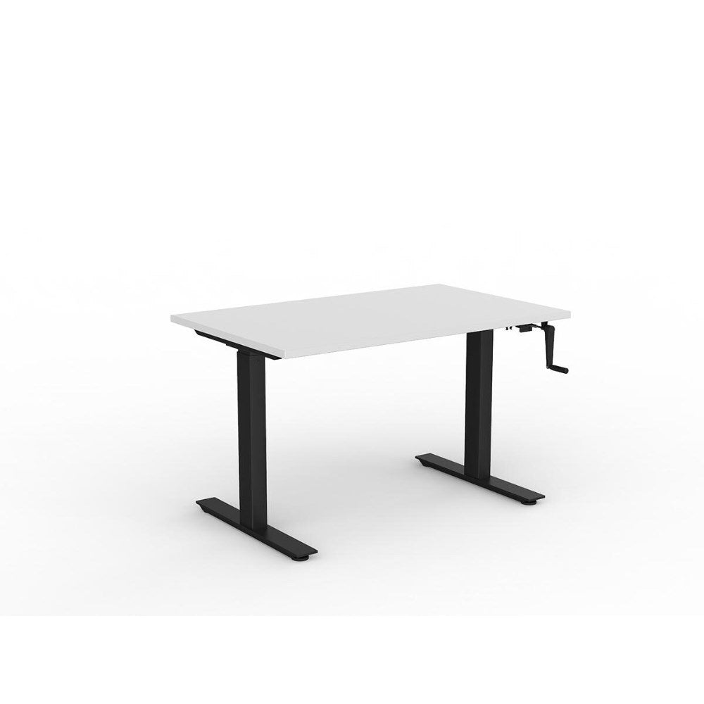 Agile Winder Adjustable Workstation 1200W x 750D x 680 - 1130mmH Black & White - Office Furniture Designs