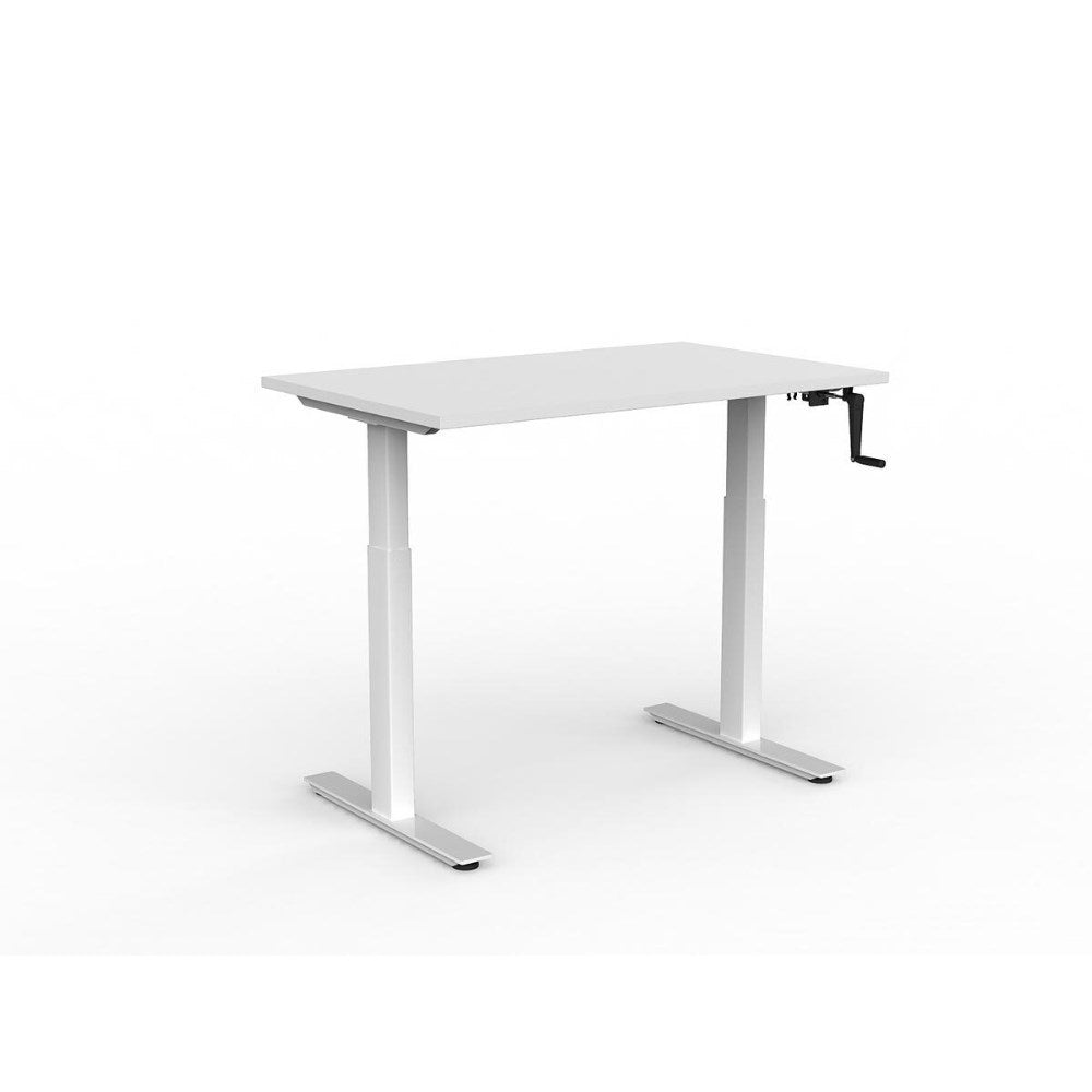 Agile Winder Adjustable Workstation 1200W x 750D x 680 - 1130mmH White - Office Furniture Designs
