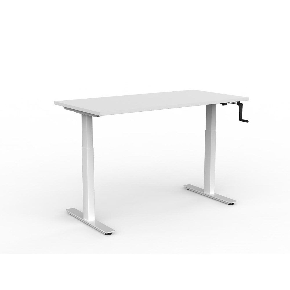 Agile Winder Adjustable Workstation 1500W x 750D x 680 - 1130mmH White - Office Furniture Designs