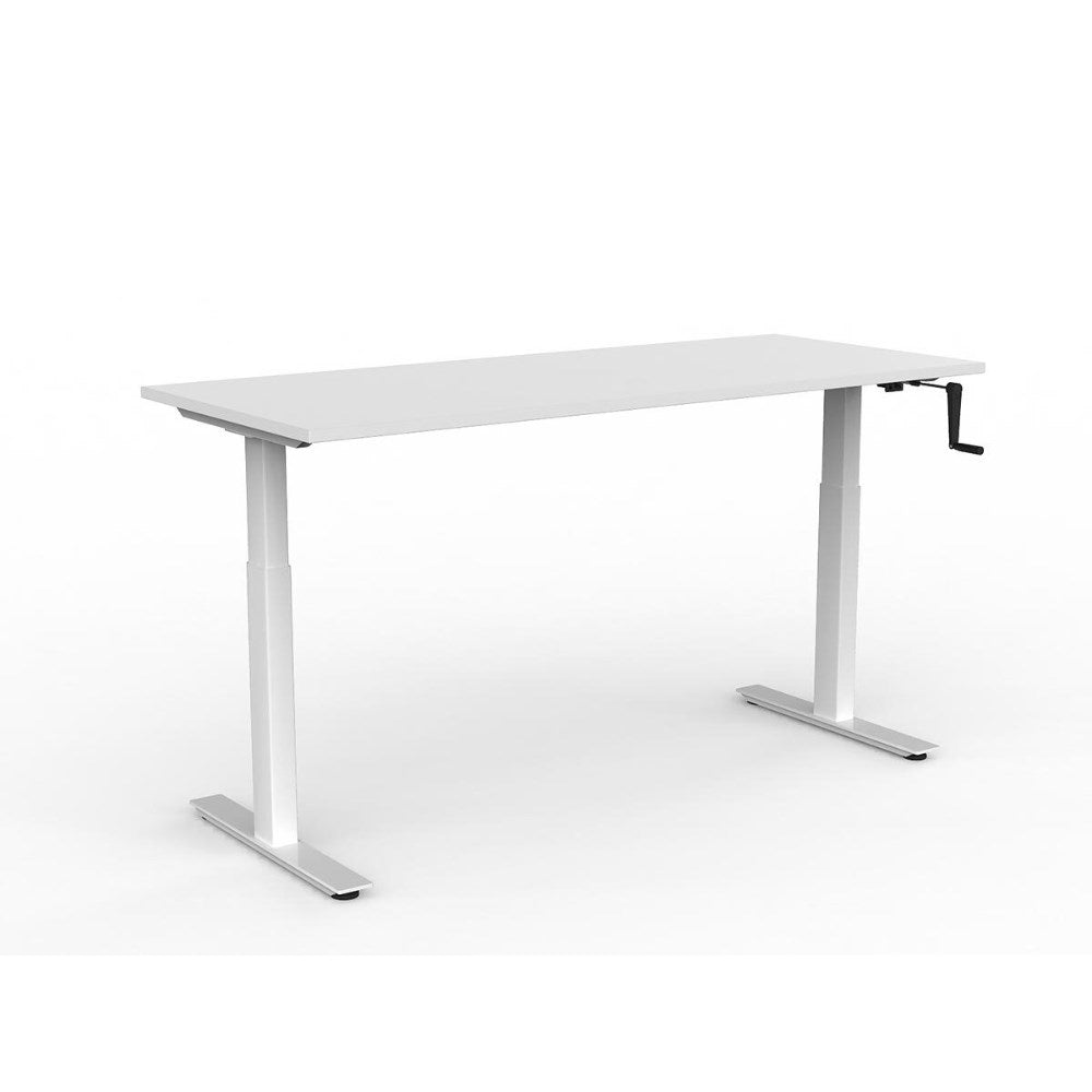Agile Winder Adjustable Workstation 1800W x 750D x 680 - 1130mmH White - Office Furniture Designs