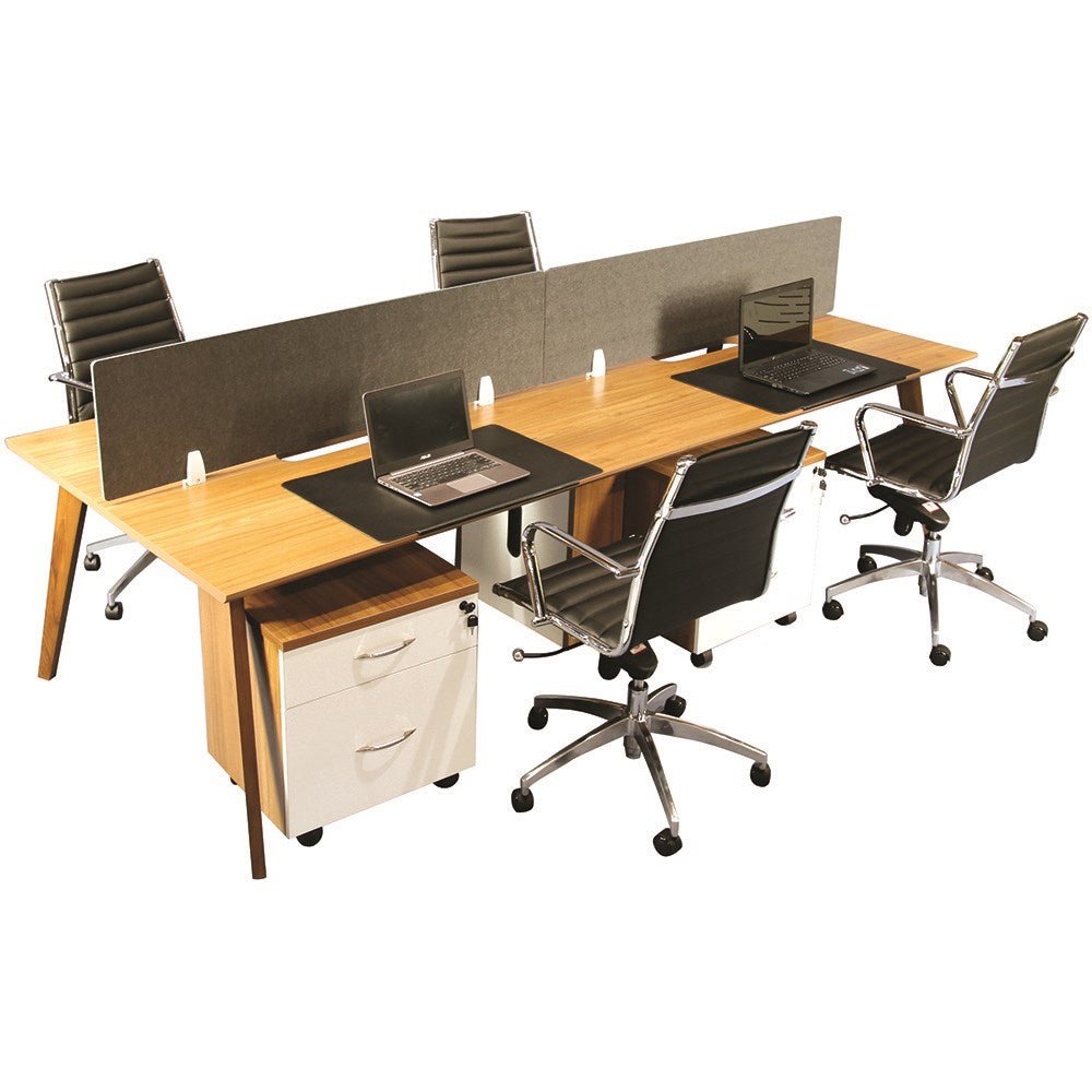 Arbor Back to Back Workstation 4 Person 2800W x 1200D x 720mmH American Walnut 2800W x 1200D x 720H American Walnut | Office Furniture Designs