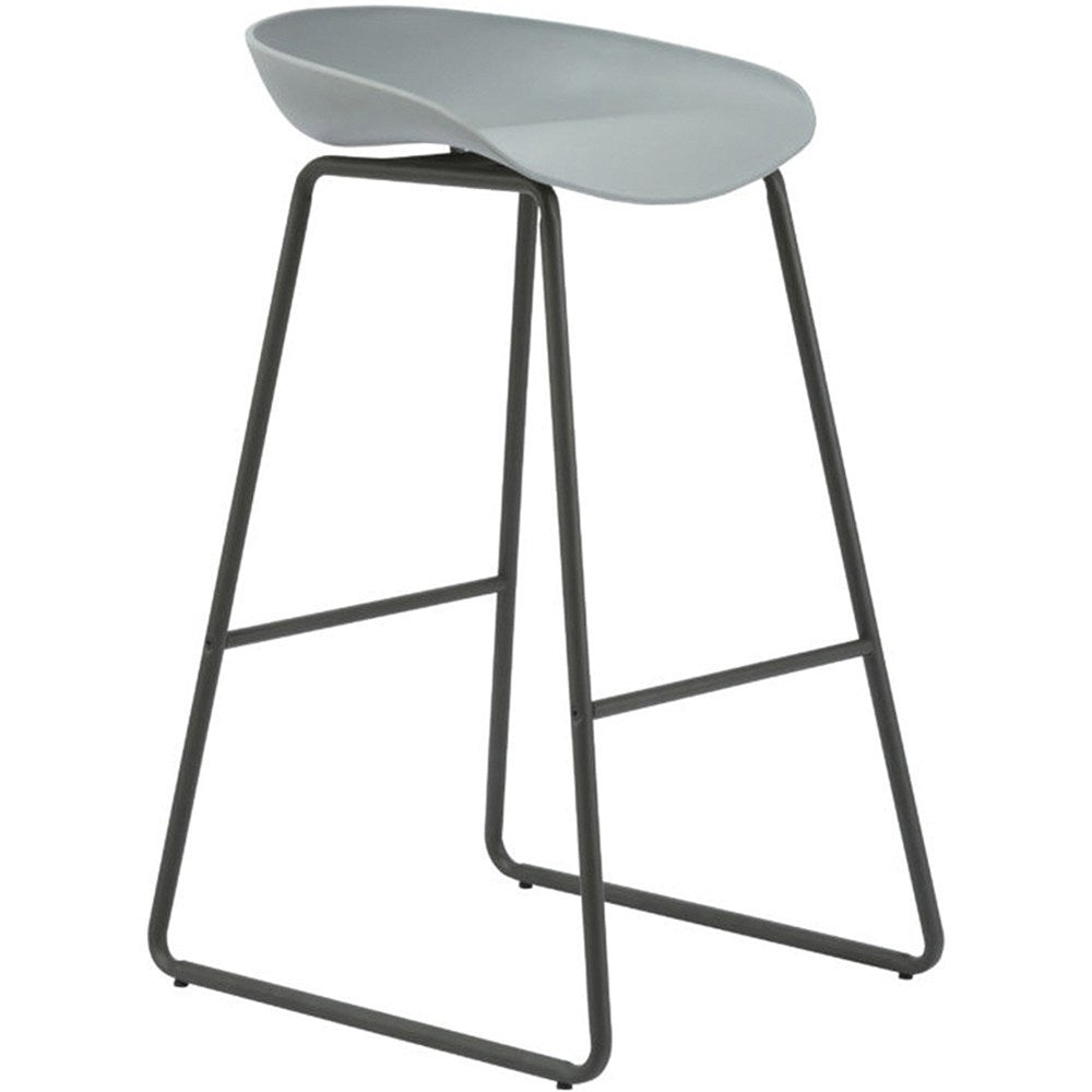 Aries Bar Stool With Black Metal Frame And Polypropylene Shell Grey | Office Furniture Designs