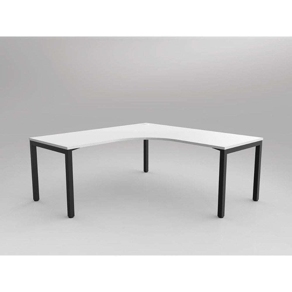 Axis 90 Degree Workstation 1800/1800W x 750D x 715mmH 90 Degree Workstation Right Hand Return Black & White - Office Furniture Designs