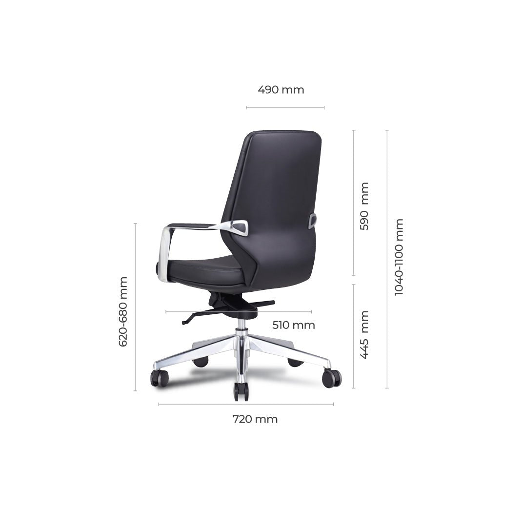 Brighton Executive Chair Medium Back Black | Office Furniture Designs