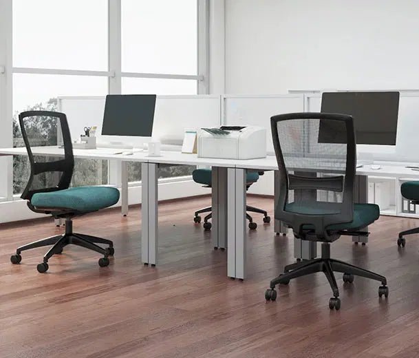 Buro Mentor Mesh SafeTex Chair With Arms Cobalt | Office Furniture Designs