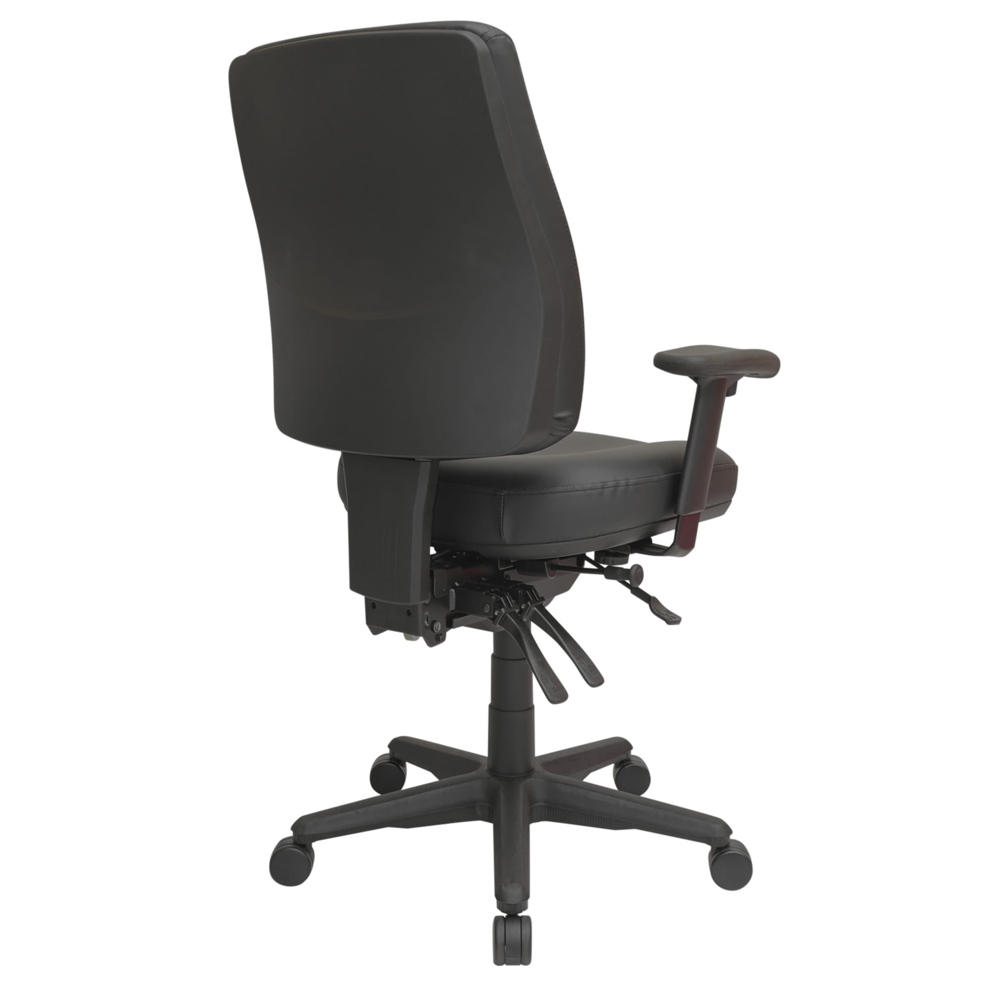 Buro Roma 3 Lever High Back Dillon PU with Seat Slide With Arms | Office Furniture Designs