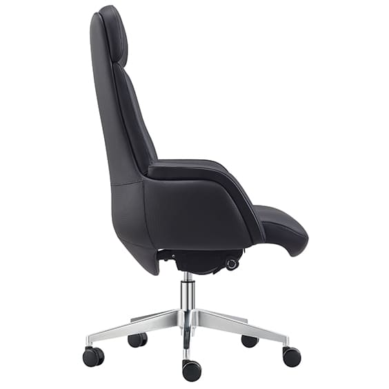 Captain Executive Black Office Chair Leather With Arms Low Back Black | Office Furniture Designs