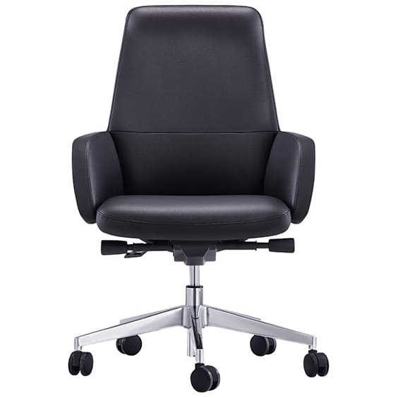 Captain Executive Black Office Chair Leather With Arms Low Back Black | Office Furniture Designs