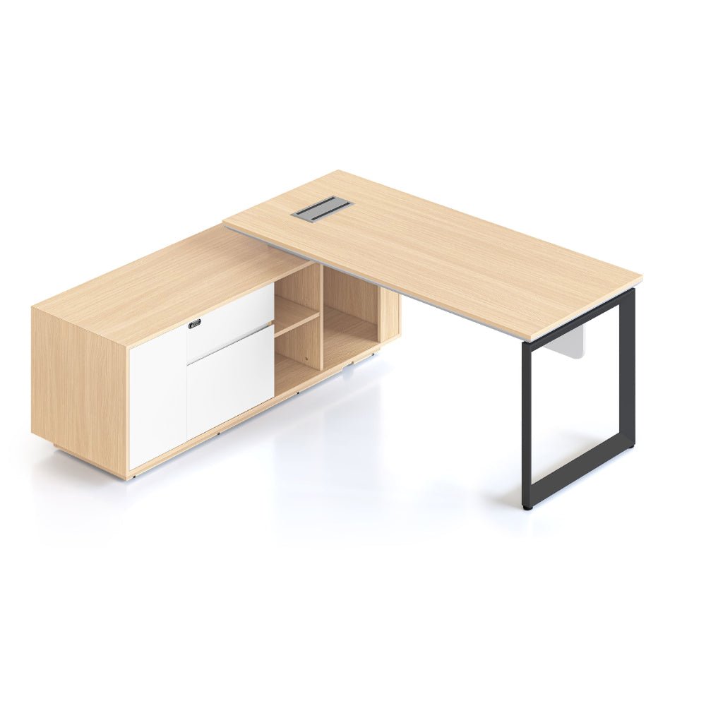 Casa Executive Desk & Cabinet Black Loop Leg Left Hand Cabinet | Office Furniture Designs