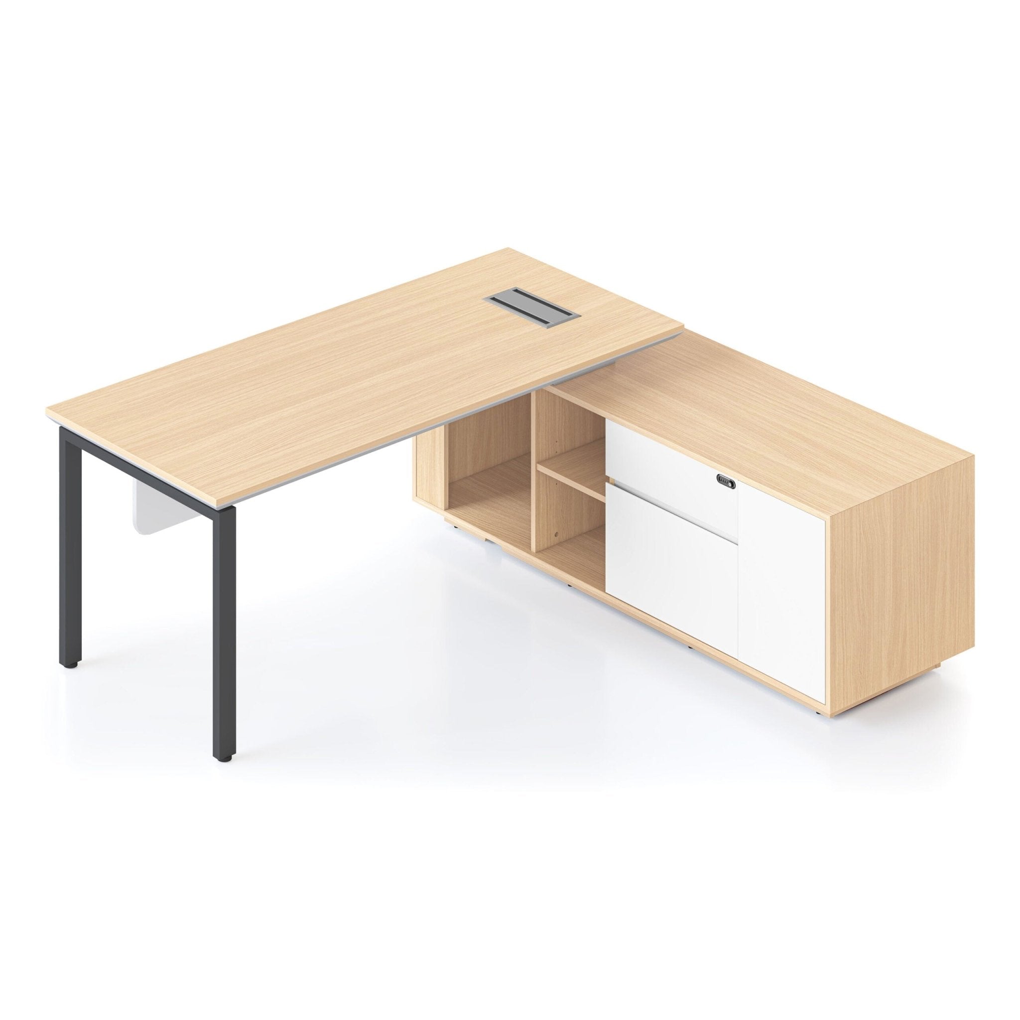 Casa Executive Desk & Cabinet Black Profile Leg Right Hand Cabinet | Office Furniture Designs