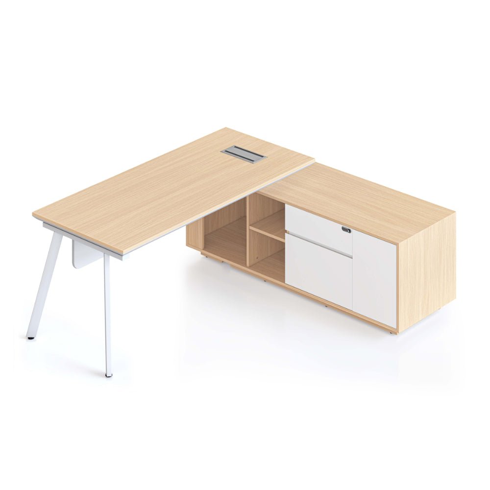 Casa Executive Desk & Cabinet White Eternity Leg Right Hand Cabinet | Office Furniture Designs