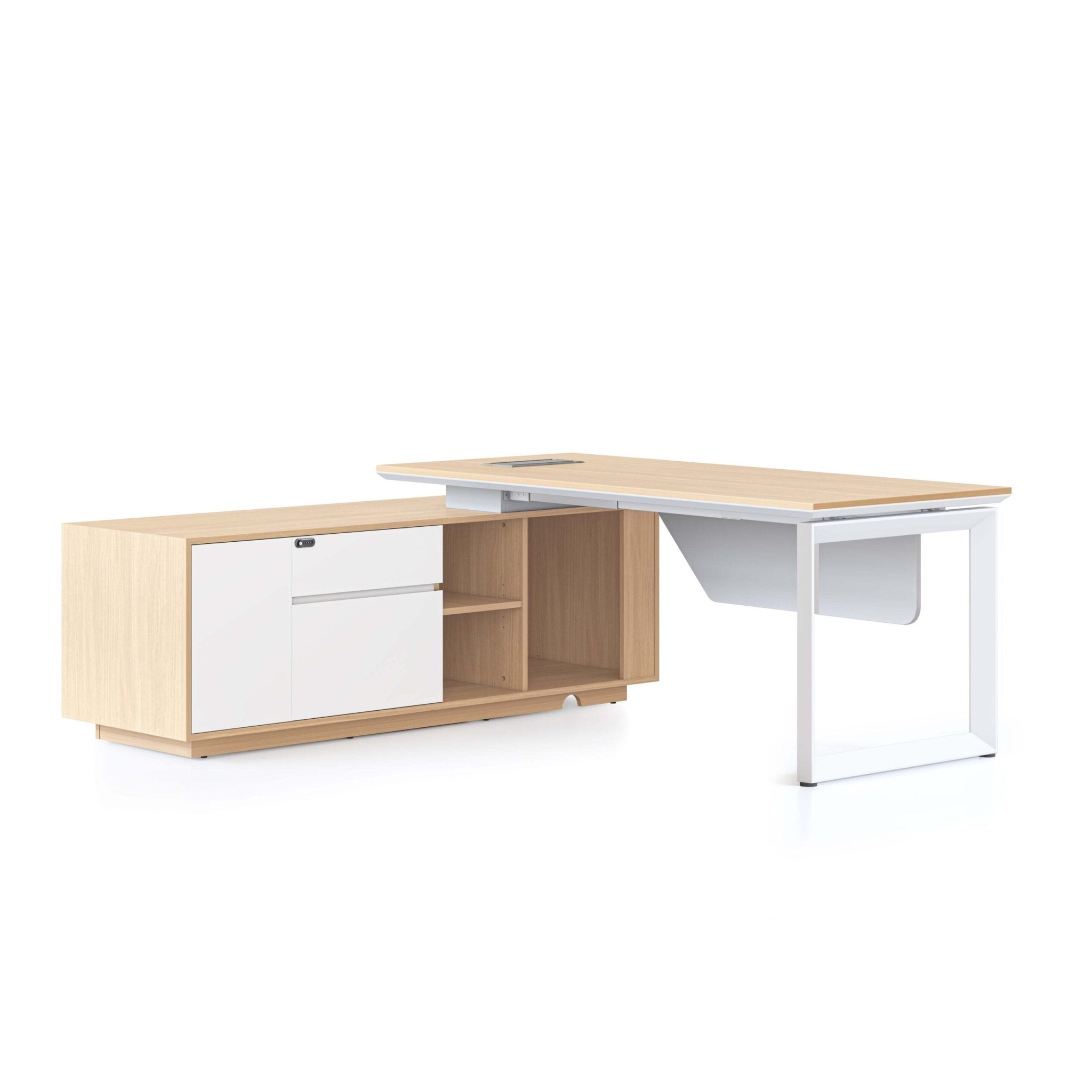 Casa Executive Desk & Cabinet White Loop Leg Left Hand Cabinet | Office Furniture Designs