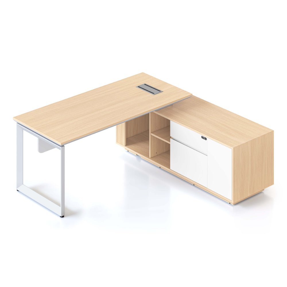 Casa Executive Desk & Cabinet White Loop Leg Right Hand Cabinet | Office Furniture Designs