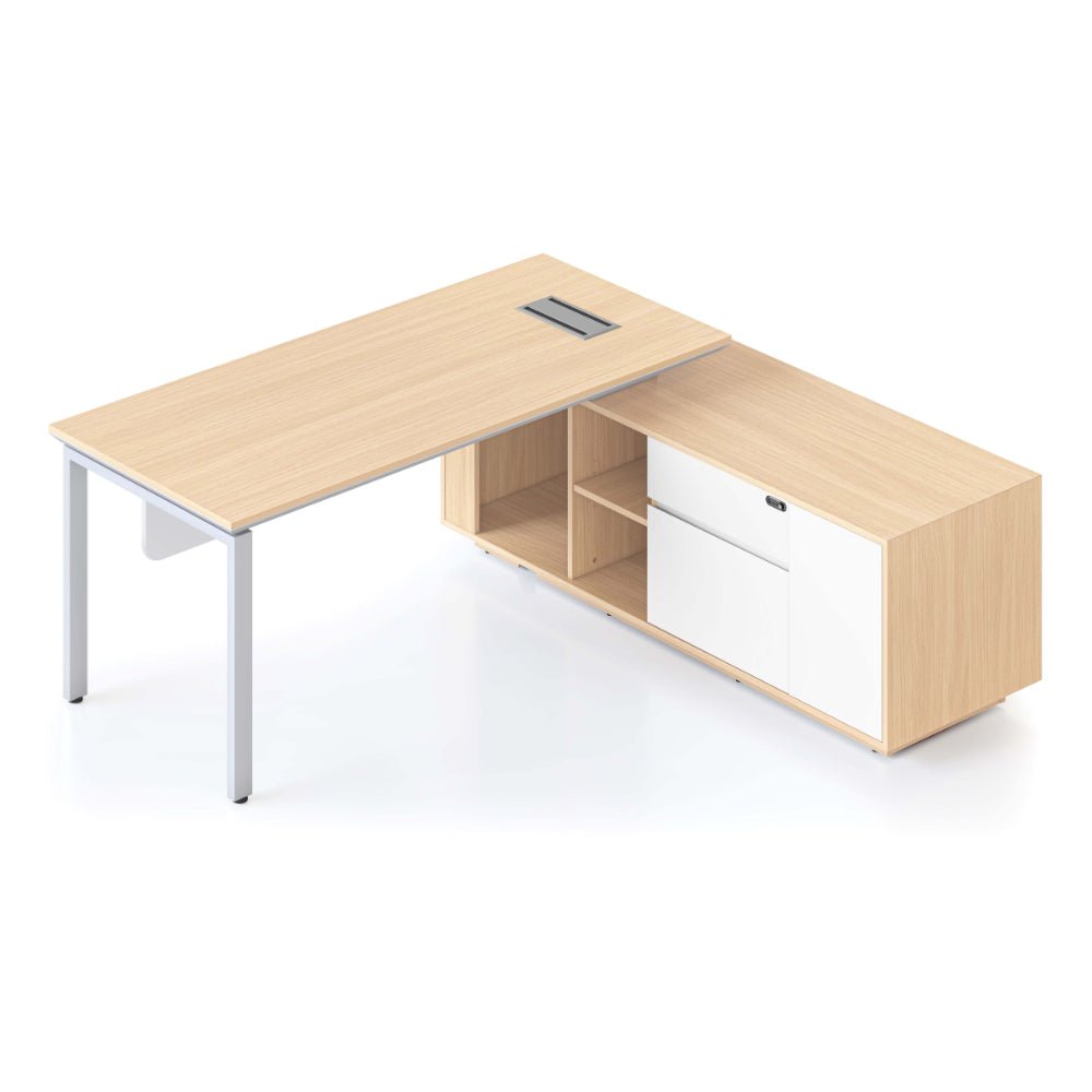 Casa Executive Desk & Cabinet White Profile Leg Right Hand Cabinet | Office Furniture Designs