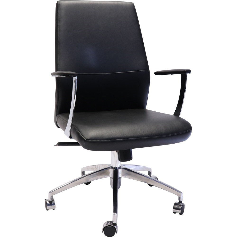 CL3000 Executive Chair With Arms Black PU Medium Back Slimline Executive Black | Office Furniture Designs