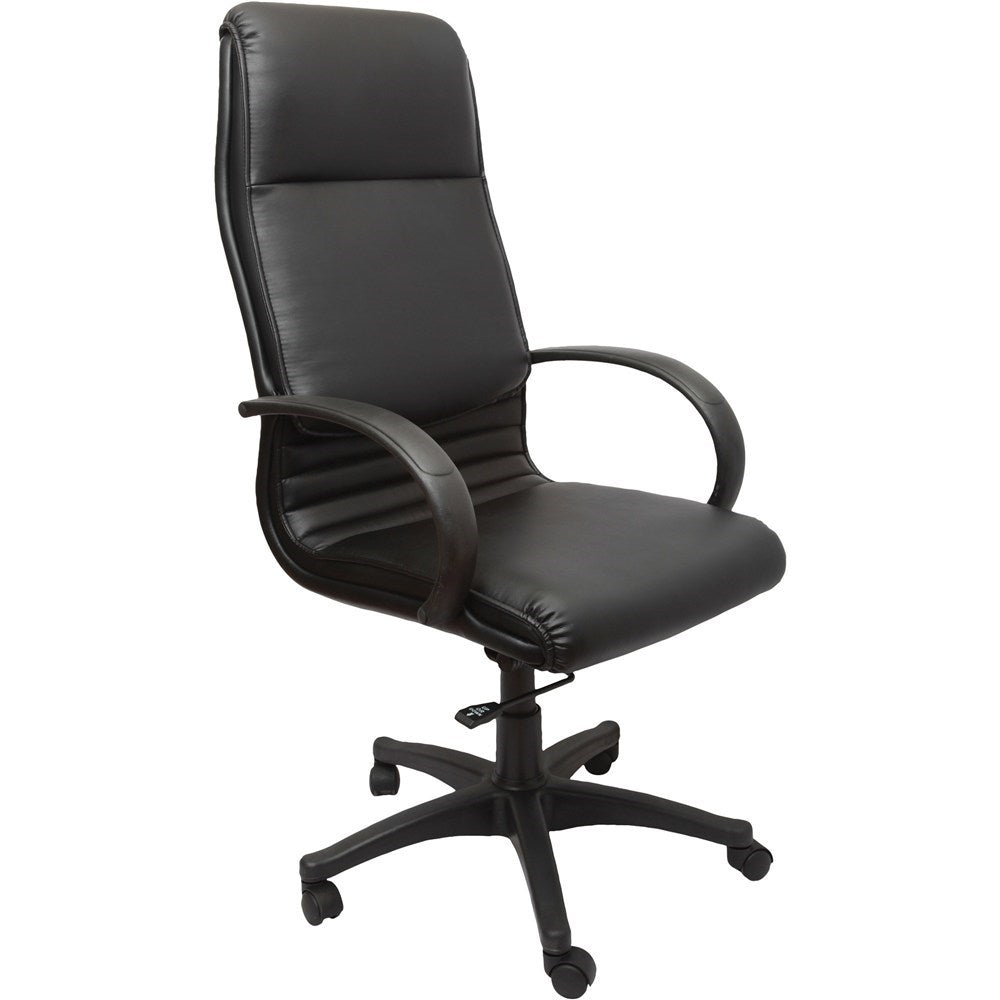 CL710 Executive High Back Chair With Arms Padded Black PU Black | Office Furniture Designs