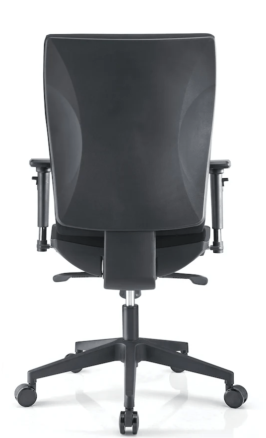 Cleveland Mid Back Chair Mesh Back Fabric With Arms Black Black | Office Furniture Designs