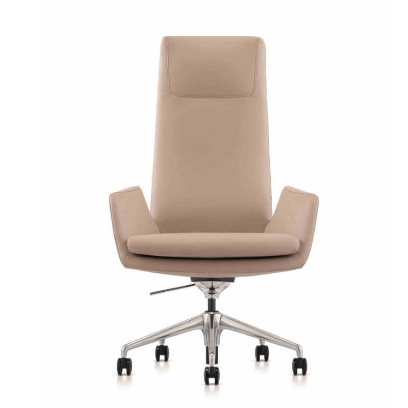 Cottesloe Genuine Leather Beige Executive Chair High Back | Office Furniture Designs