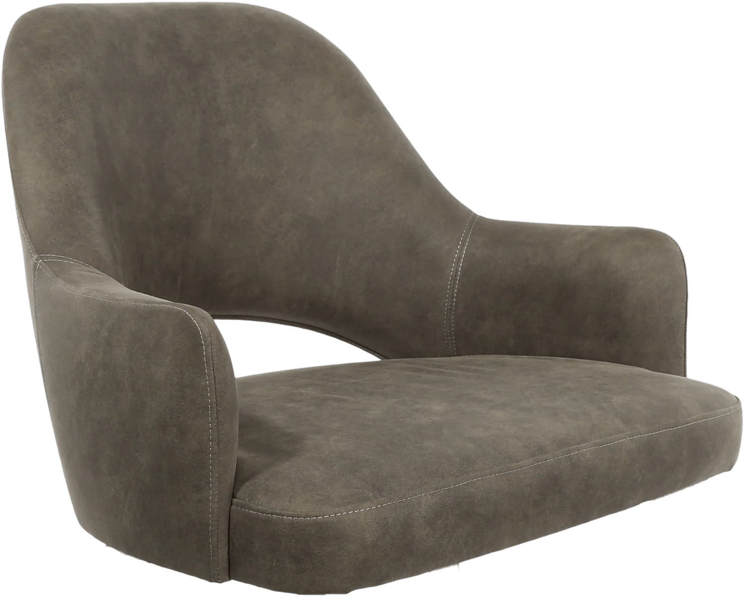 Durafurn BonBon Armchair Metal Black with Brass Tips Charcoal Fabric Shell | Office Furniture Designs