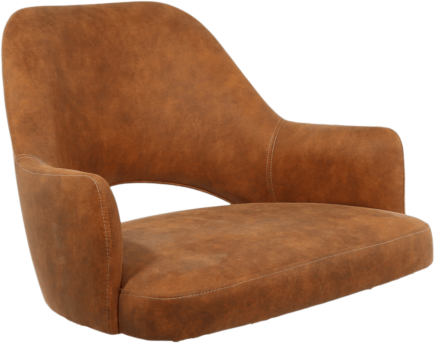 Durafurn BonBon Armchair Metal Black with Brass Tips Tan Fabric Shell | Office Furniture Designs