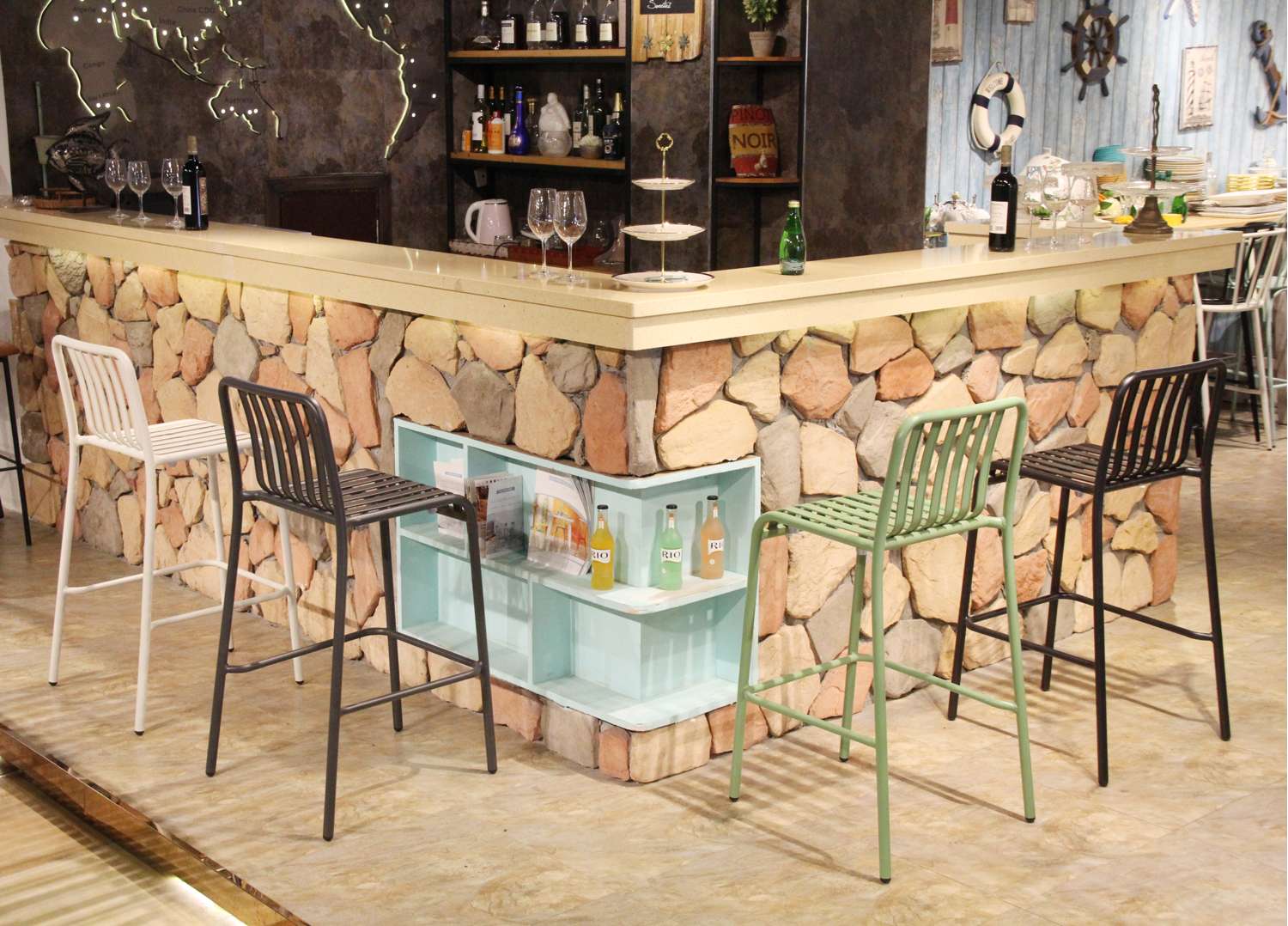 Durafurn Bordeaux 750mm Barstool White | Office Furniture Designs