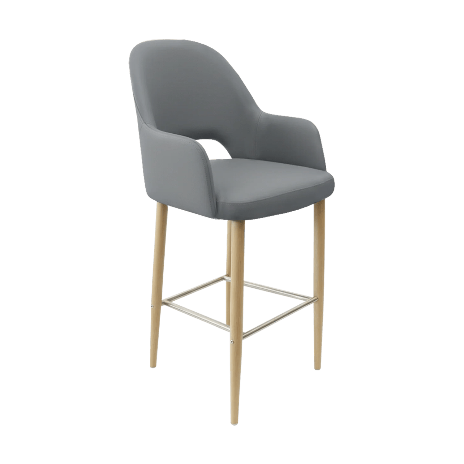 Durafurn Bourbon 750mm Barstool Oak Round Legs Stone Vinyl | Office Furniture Designs
