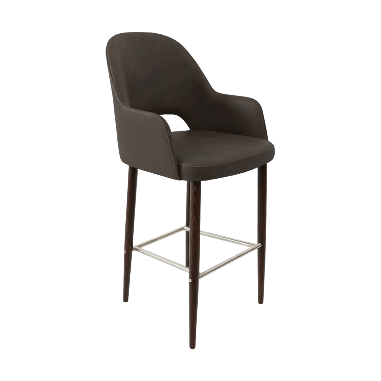 Durafurn Bourbon 750mm Barstool Wenge Round Legs Charcoal Fabric | Office Furniture Designs