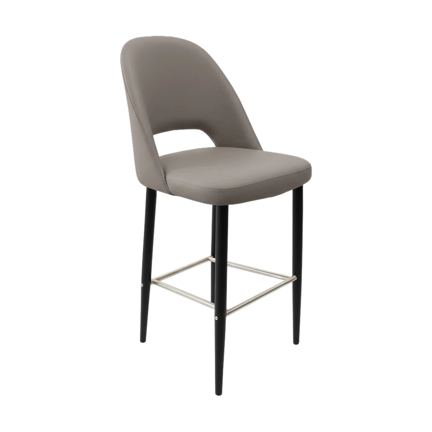 Durafurn New Orleans Crescent 750mm Barstool Black Round Legs Nougat Vinyl | Office Furniture Designs