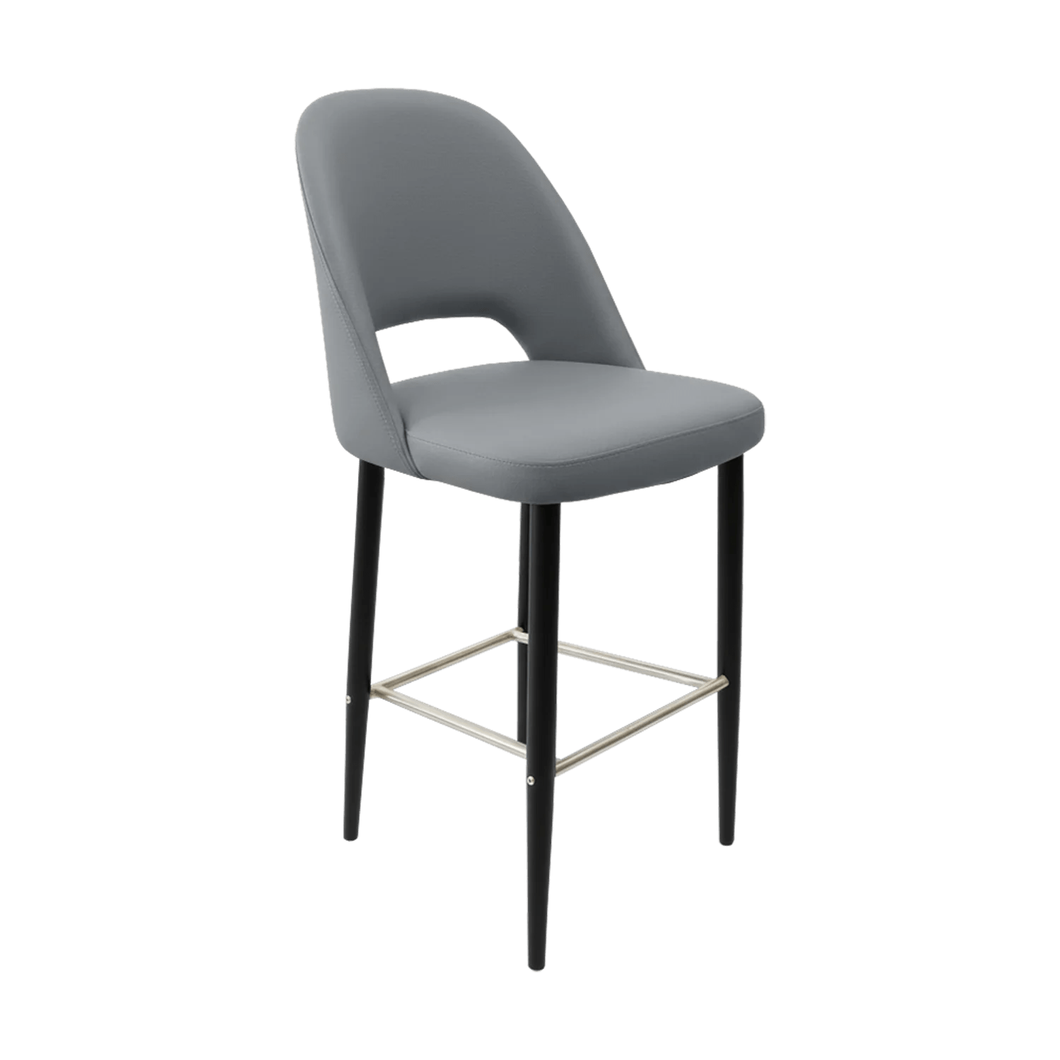 Durafurn New Orleans Crescent 750mm Barstool Black Round Legs Stone Vinyl | Office Furniture Designs