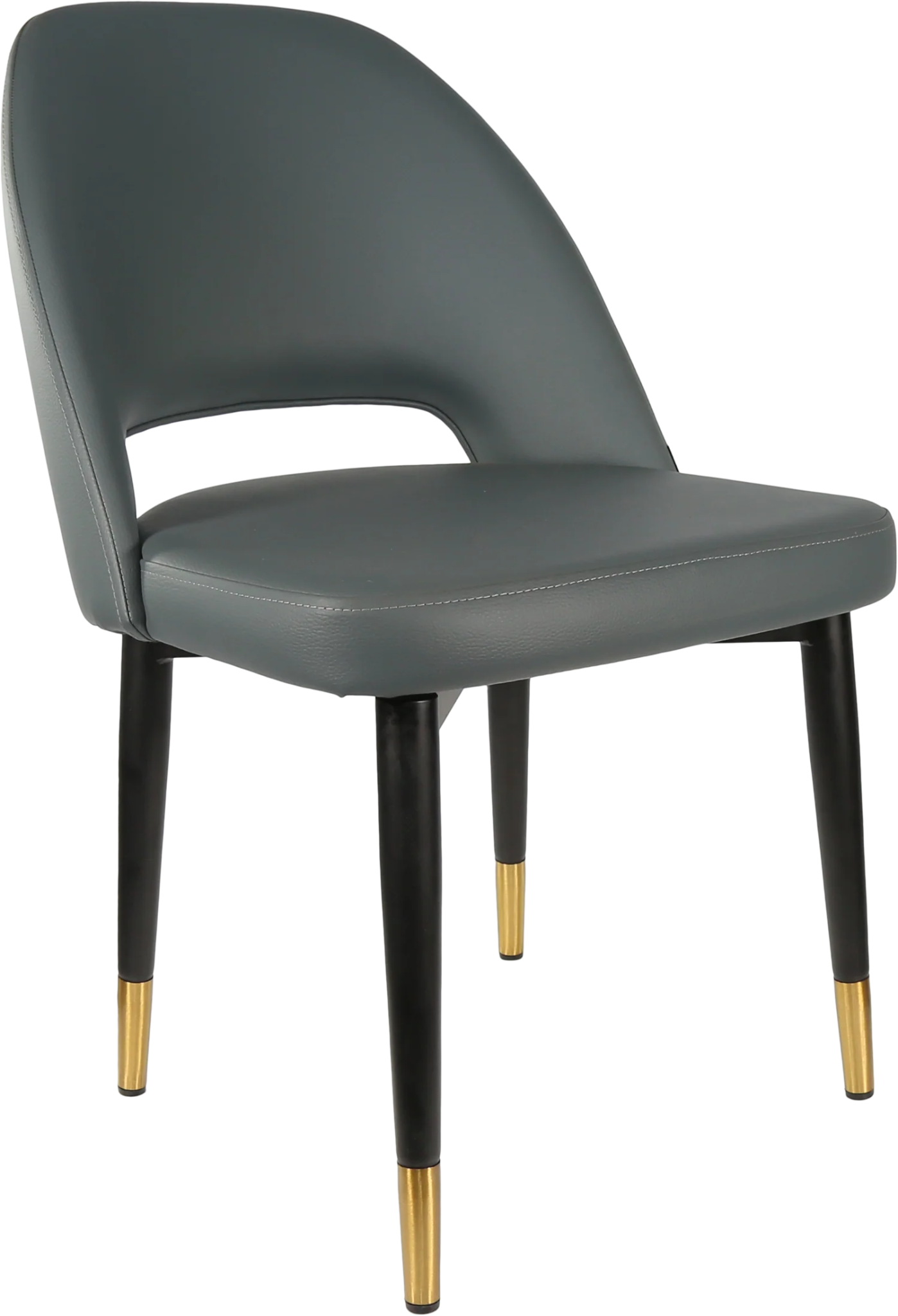 Durafurn Semifreddo Chair - Black Metal 450h Legs Anthracite Vinyl | Office Furniture Designs