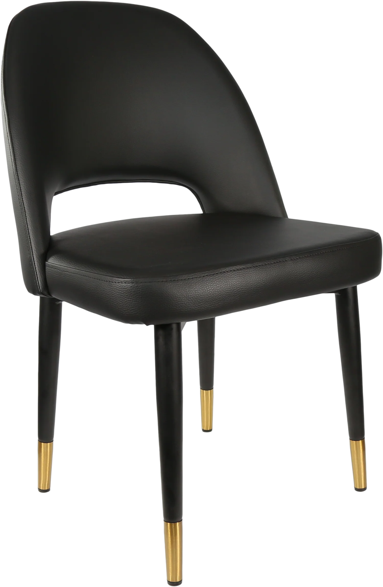 Durafurn Semifreddo Chair - Black Metal 450h Legs Black Vinyl | Office Furniture Designs