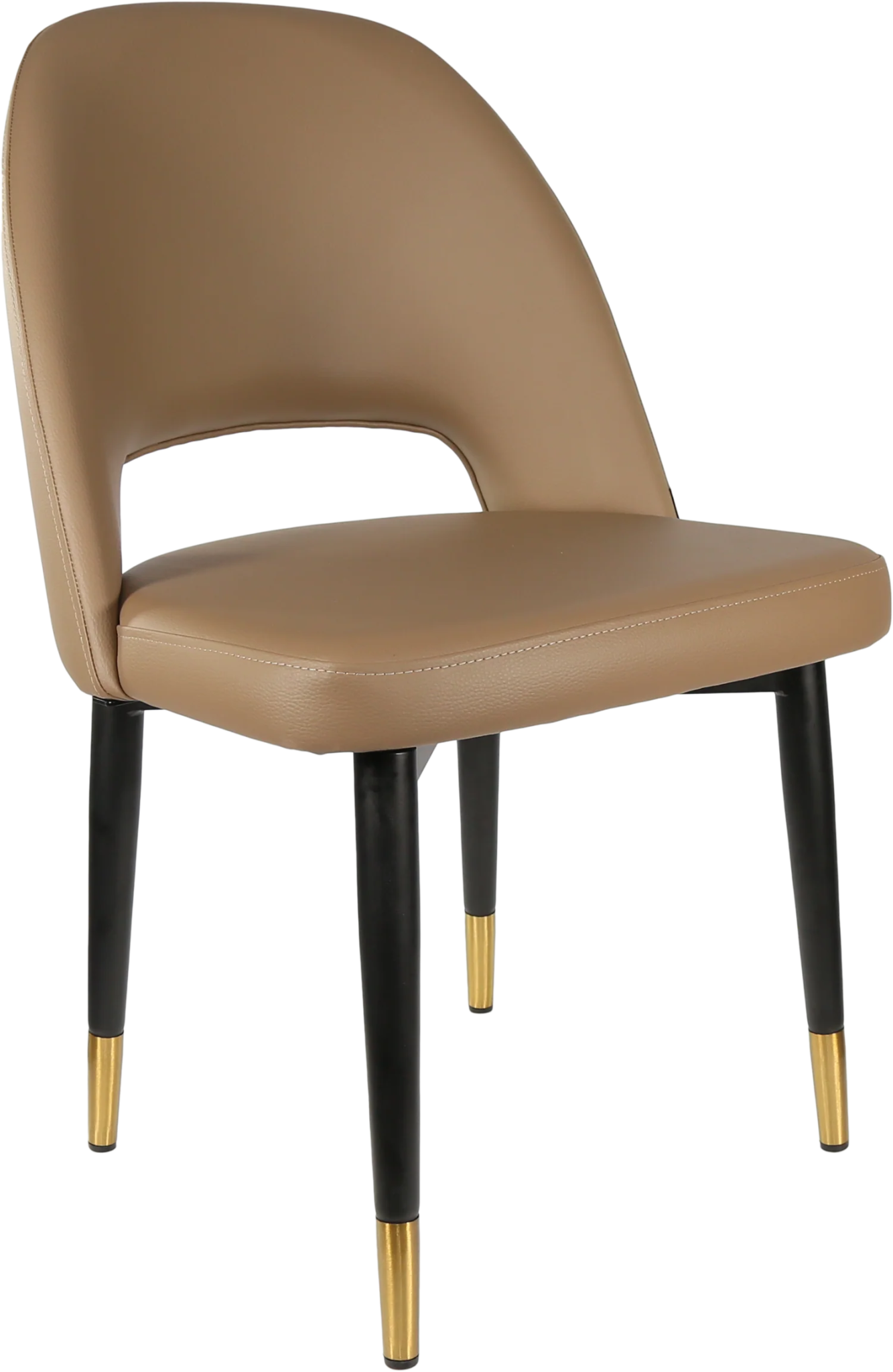 Durafurn Semifreddo Chair - Black Metal 450h Legs Taupe Vinyl | Office Furniture Designs