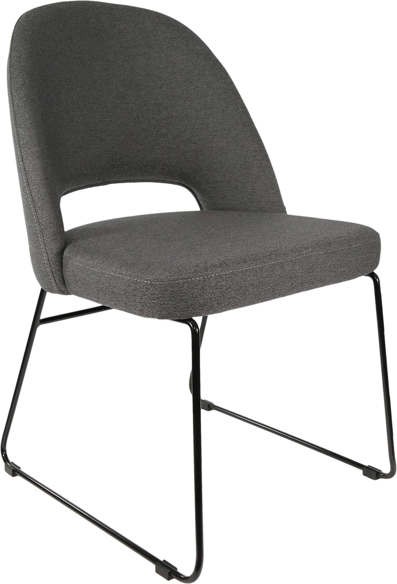 Durafurn Semifreddo Chair - Black Sled Base Anthracite Fabric | Office Furniture Designs