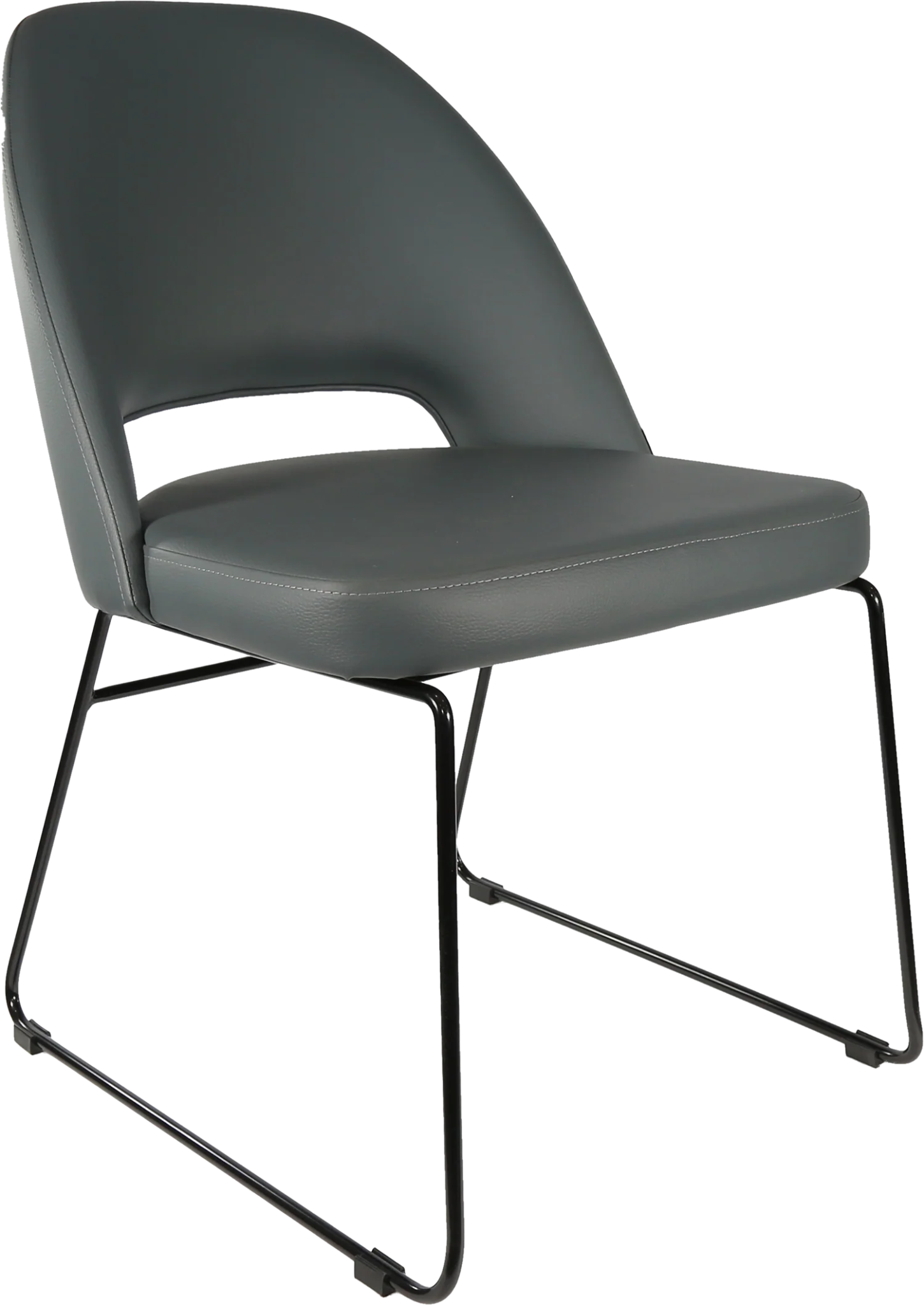 Durafurn Semifreddo Chair - Black Sled Base Anthracite Vinyl | Office Furniture Designs