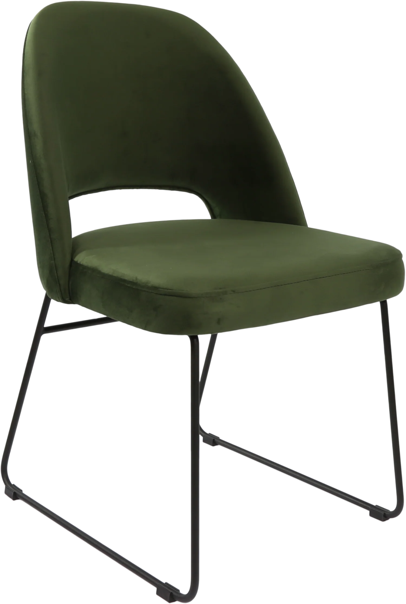 Durafurn Semifreddo Chair - Black Sled Base Avocado Velvet | Office Furniture Designs