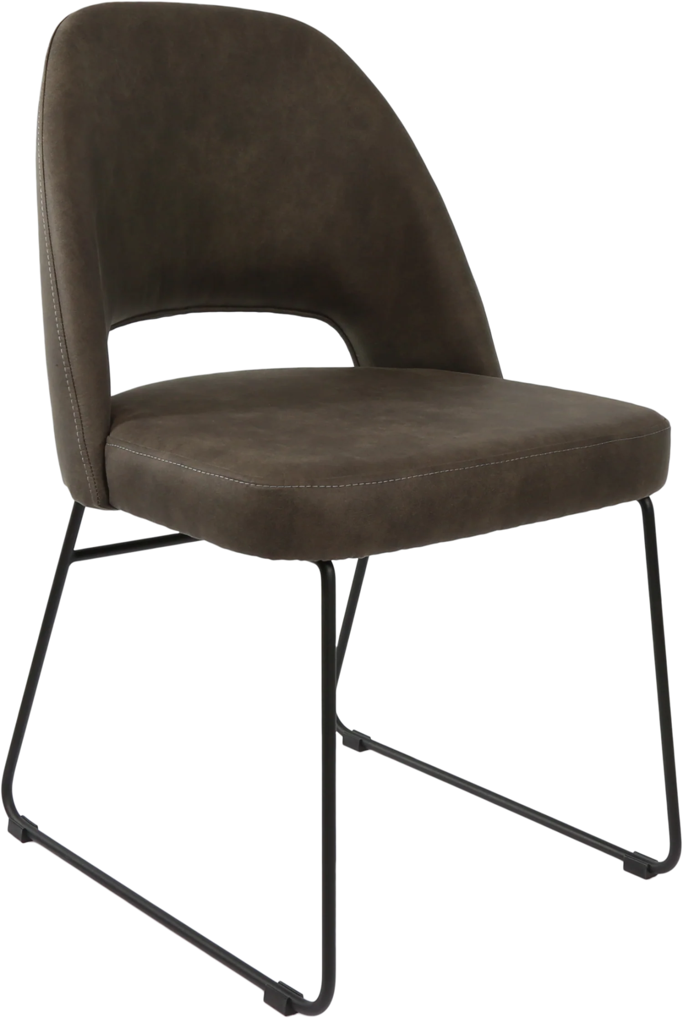 Durafurn Semifreddo Chair - Black Sled Base Charcoal Fabric | Office Furniture Designs