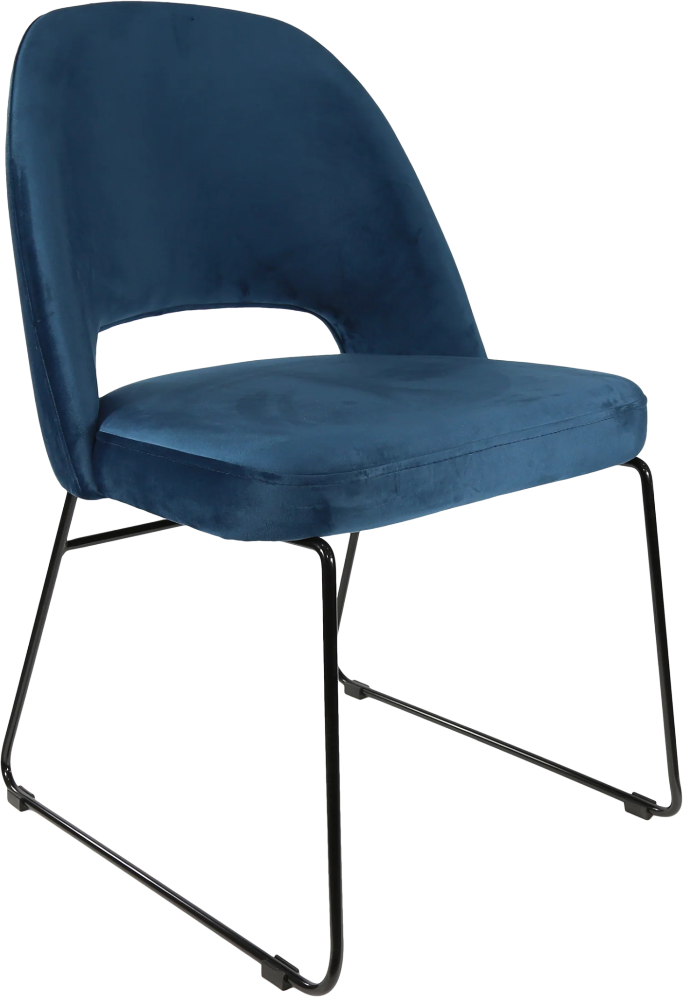 Durafurn Semifreddo Chair - Black Sled Base Denim Velvet | Office Furniture Designs