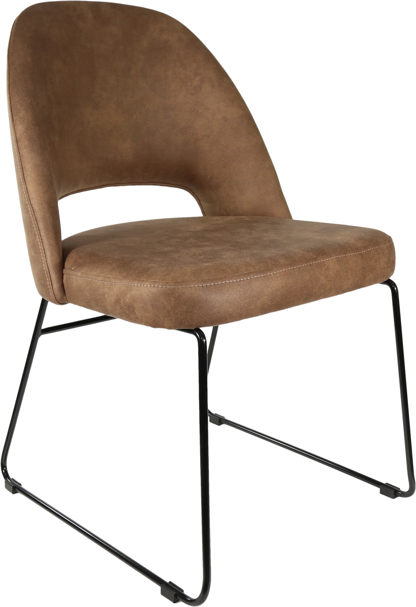 Durafurn Semifreddo Chair - Black Sled Base Mocha Fabric | Office Furniture Designs