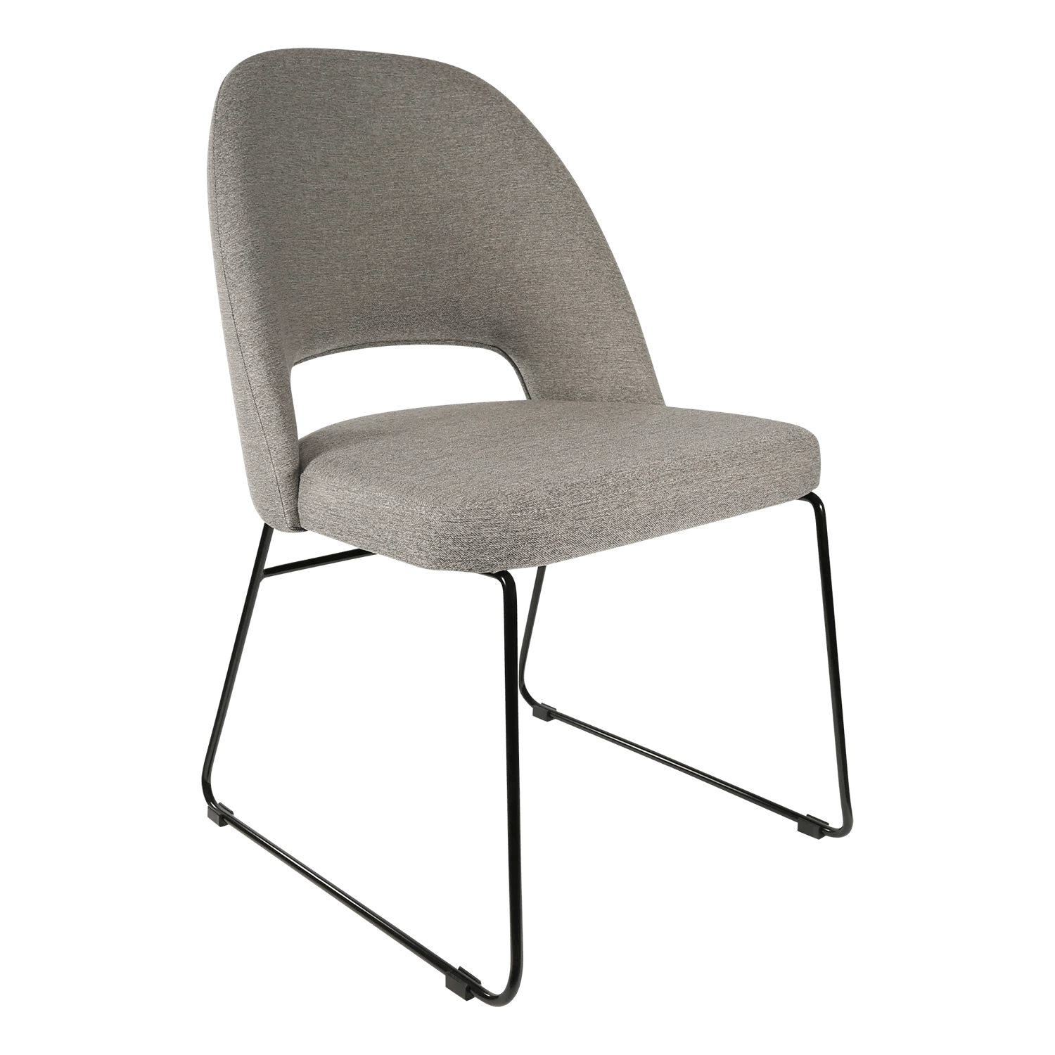 Durafurn Semifreddo Chair - Black Sled Base Taupe Fabric | Office Furniture Designs