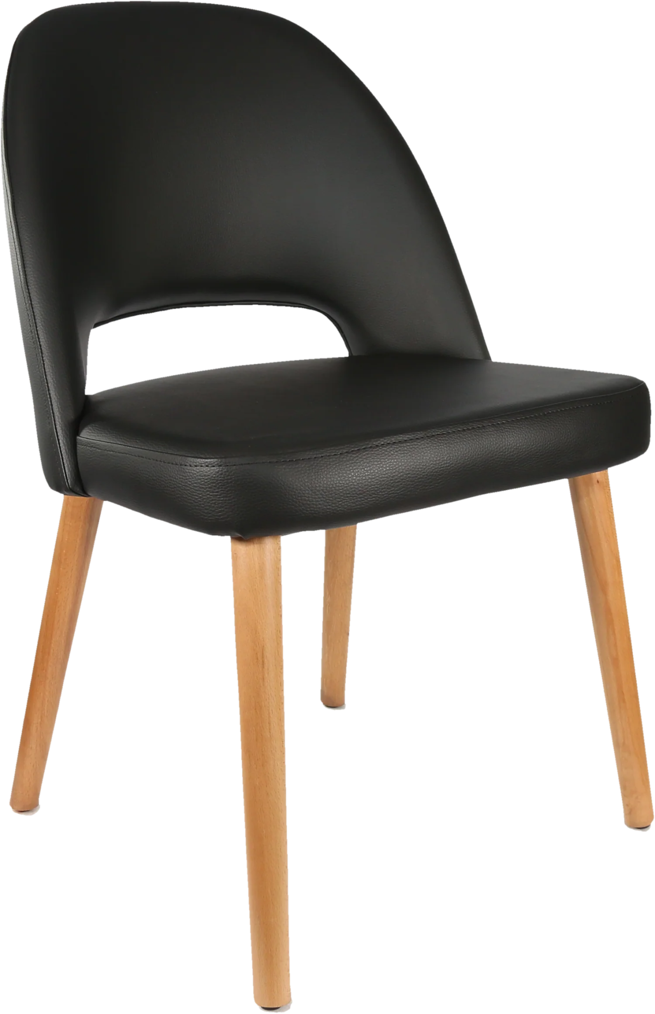 Durafurn Semifreddo Chair Oak Black Vinyl | Office Furniture Designs