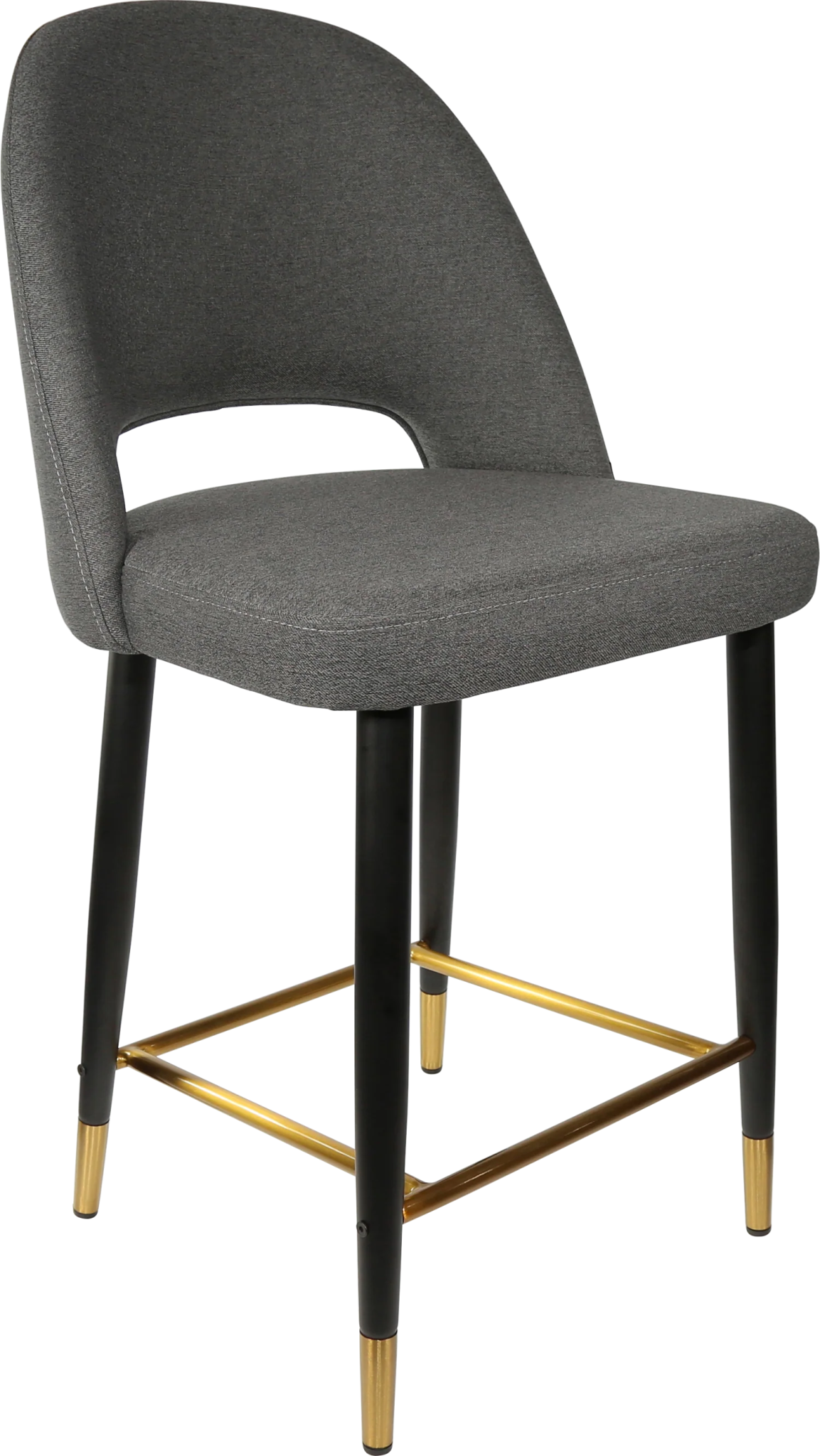 Durafurn Semifreddo Counter Stool - Black Metal 650h Legs Anthracite Fabric | Office Furniture Designs