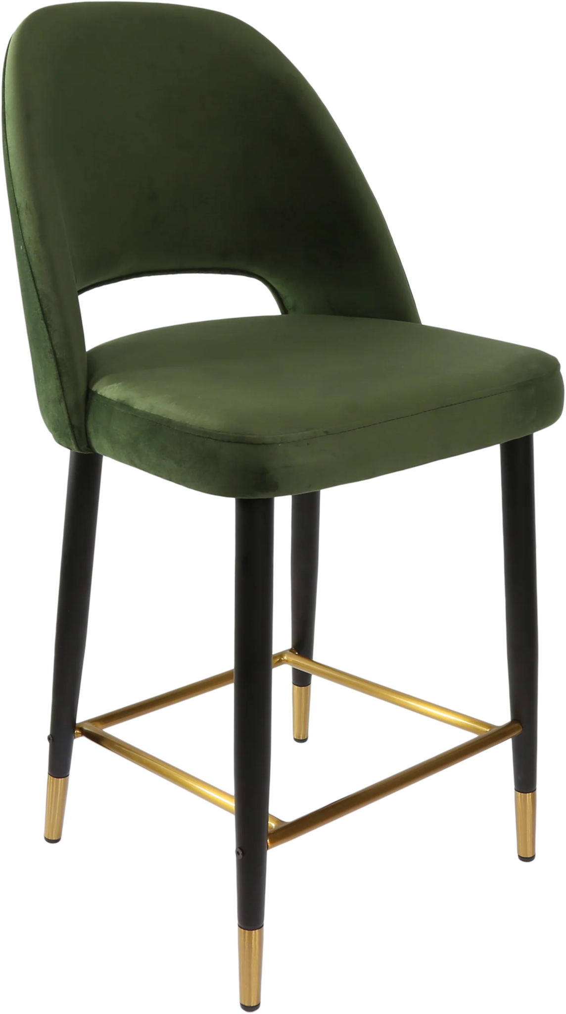 Durafurn Semifreddo Counter Stool - Black Metal 650h Legs Avocado Velvet | Office Furniture Designs