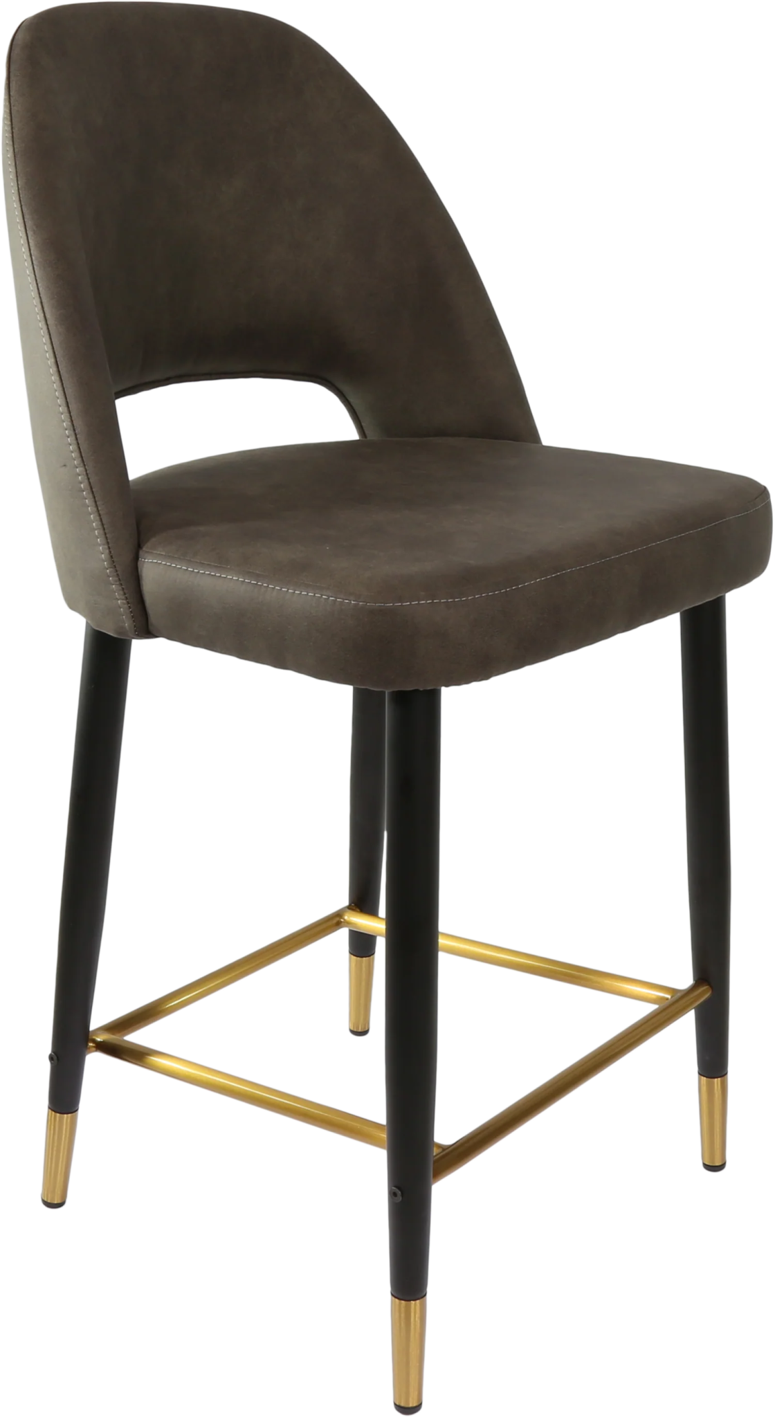 Durafurn Semifreddo Counter Stool - Black Metal 650h Legs Charcoal Fabric | Office Furniture Designs