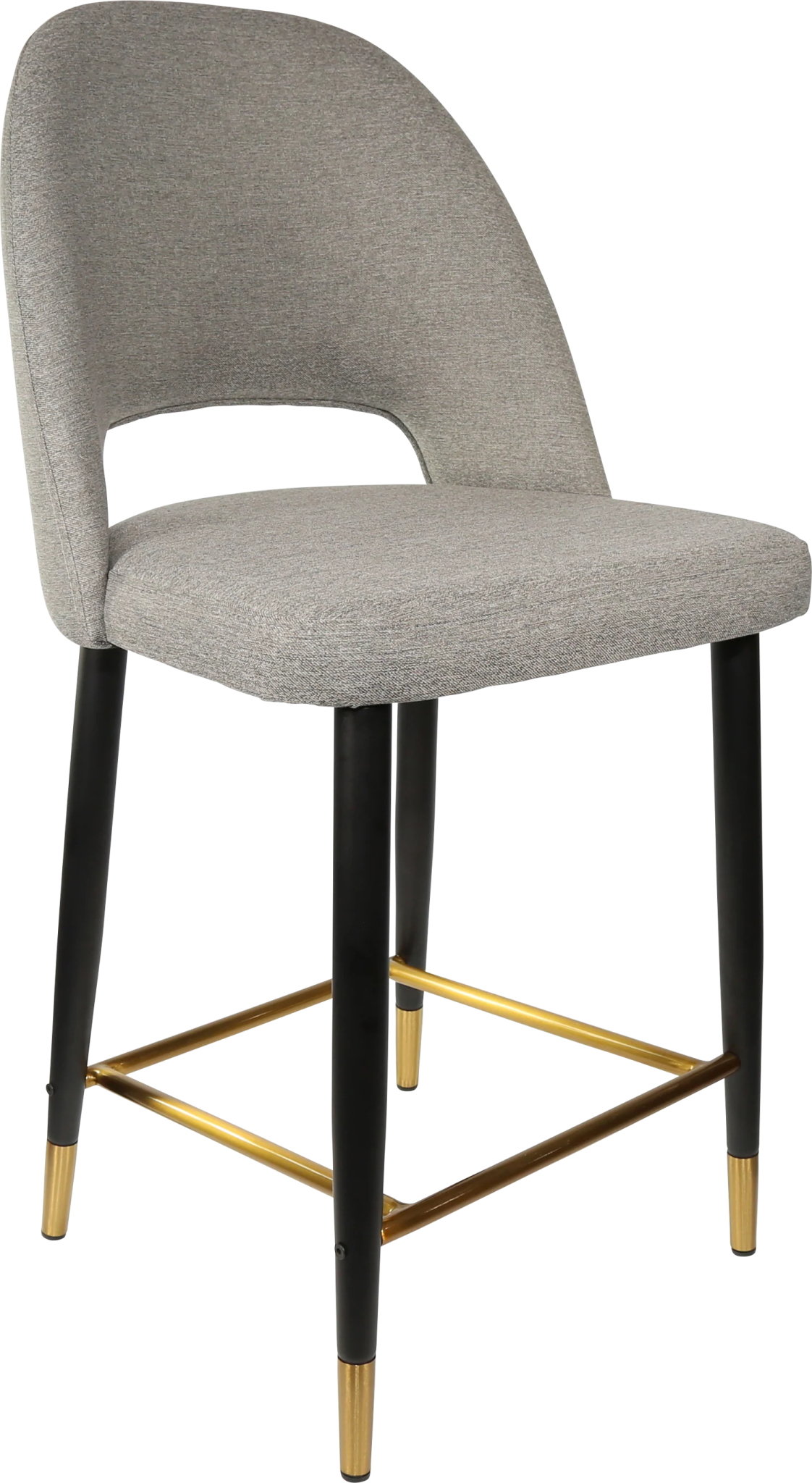 Durafurn Semifreddo Counter Stool - Black Metal 650h Legs Taupe Fabric | Office Furniture Designs