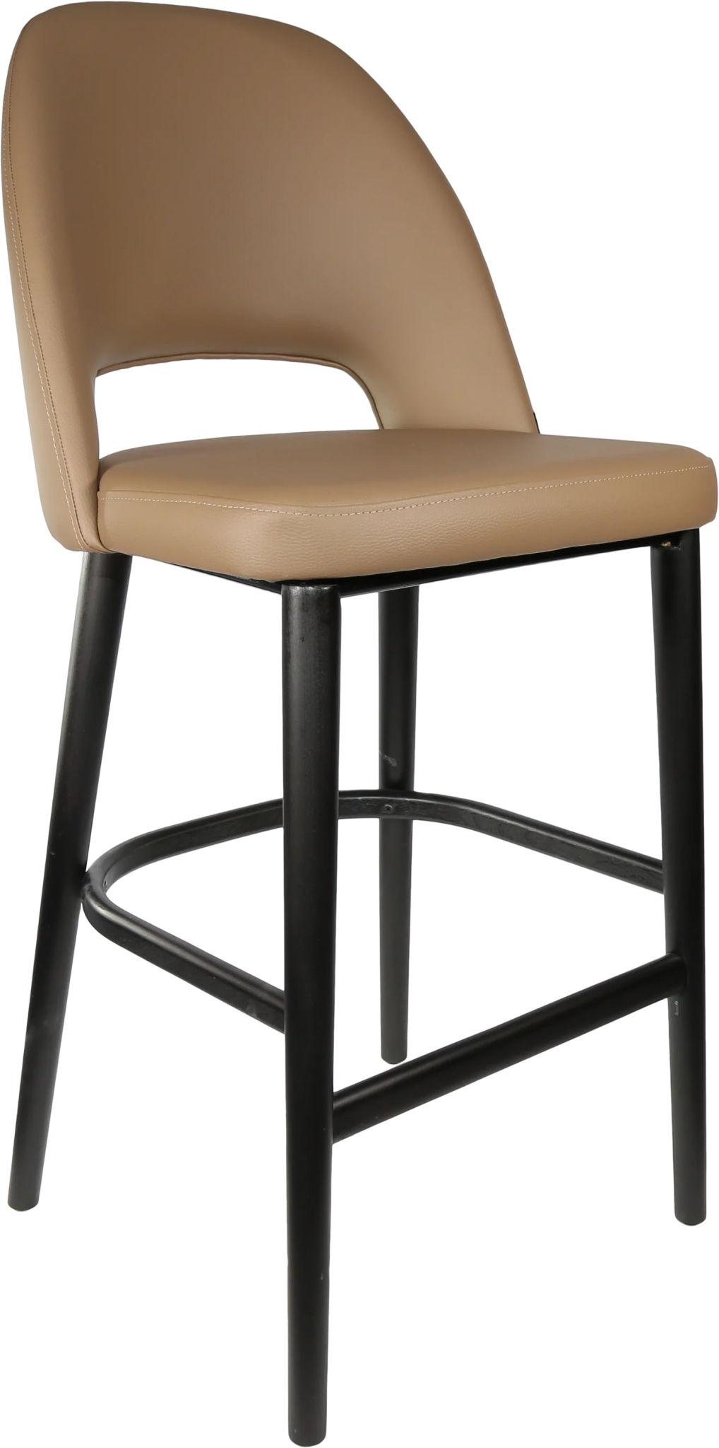 Durafurn Semifreddo Stool Black Taupe Vinyl | Office Furniture Designs
